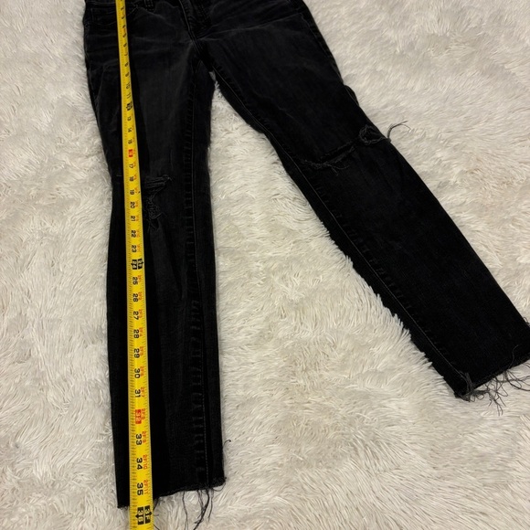 Madewell 9” High Rise Distressed Raw Hem Skinny Jeans in Black Sea Size 27 - Picture 3 of 12